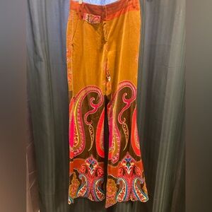 Dulce & Gabbana Bright Paisley Velvet Bellbottoms size ~4
